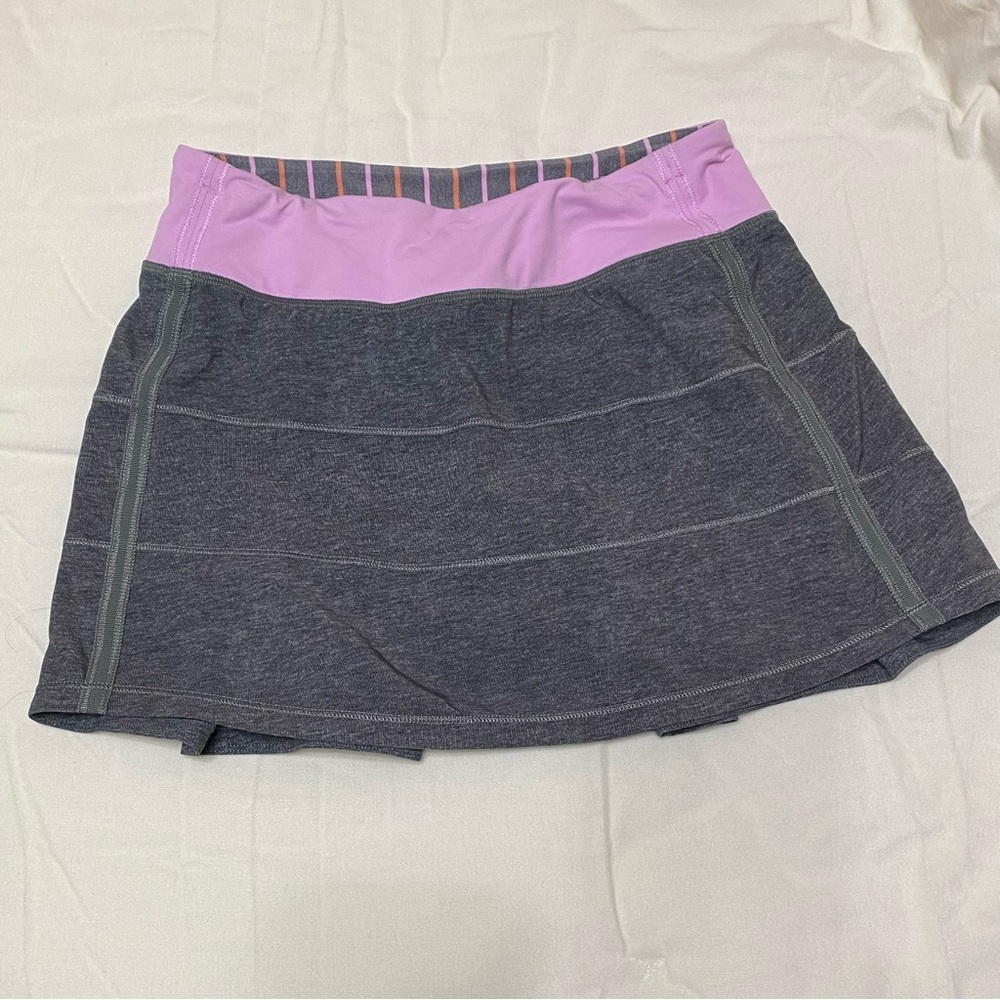 Lululemon Athletica Gray and Purple Mini Skater Skirt